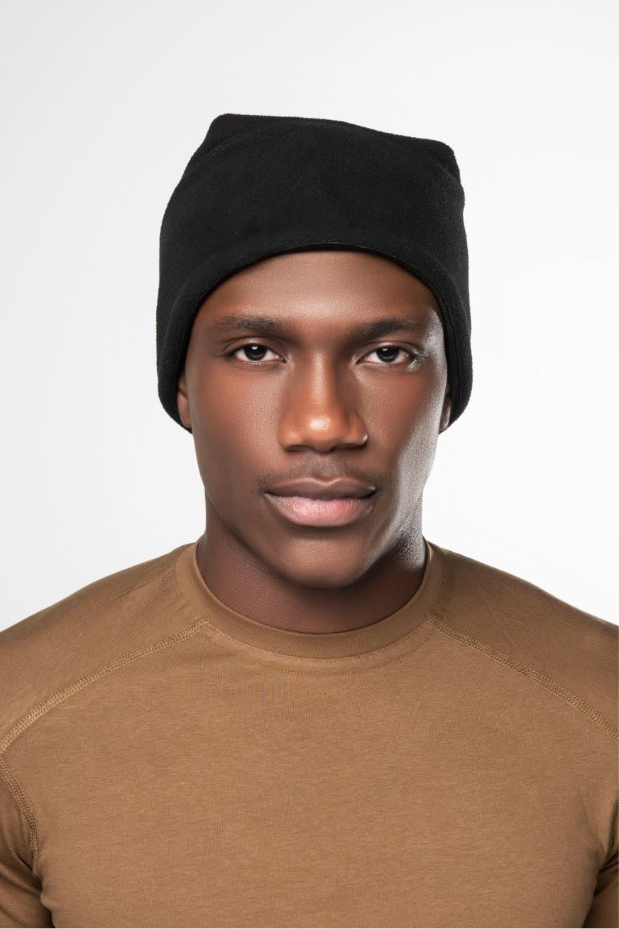 Black Fleece Watch Cap (Satin-Lined) – Keep Your Hair Headgear, LLC