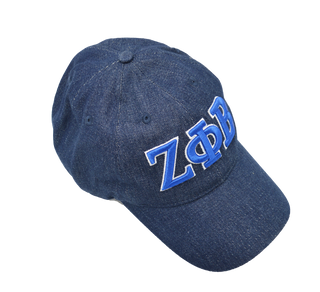 Zeta Phi Beta - Satin Lined Denim Baseball Cap (TM)