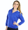 Women’s Satin Lined Hoodie (Royal Blue and Pure White Satin) - Keep Your Hair Headgear, LLC